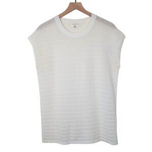 Rag & Bone Womens Crew Neck Sweater Cream Cotton Sleeveless Lightweight Size XXS